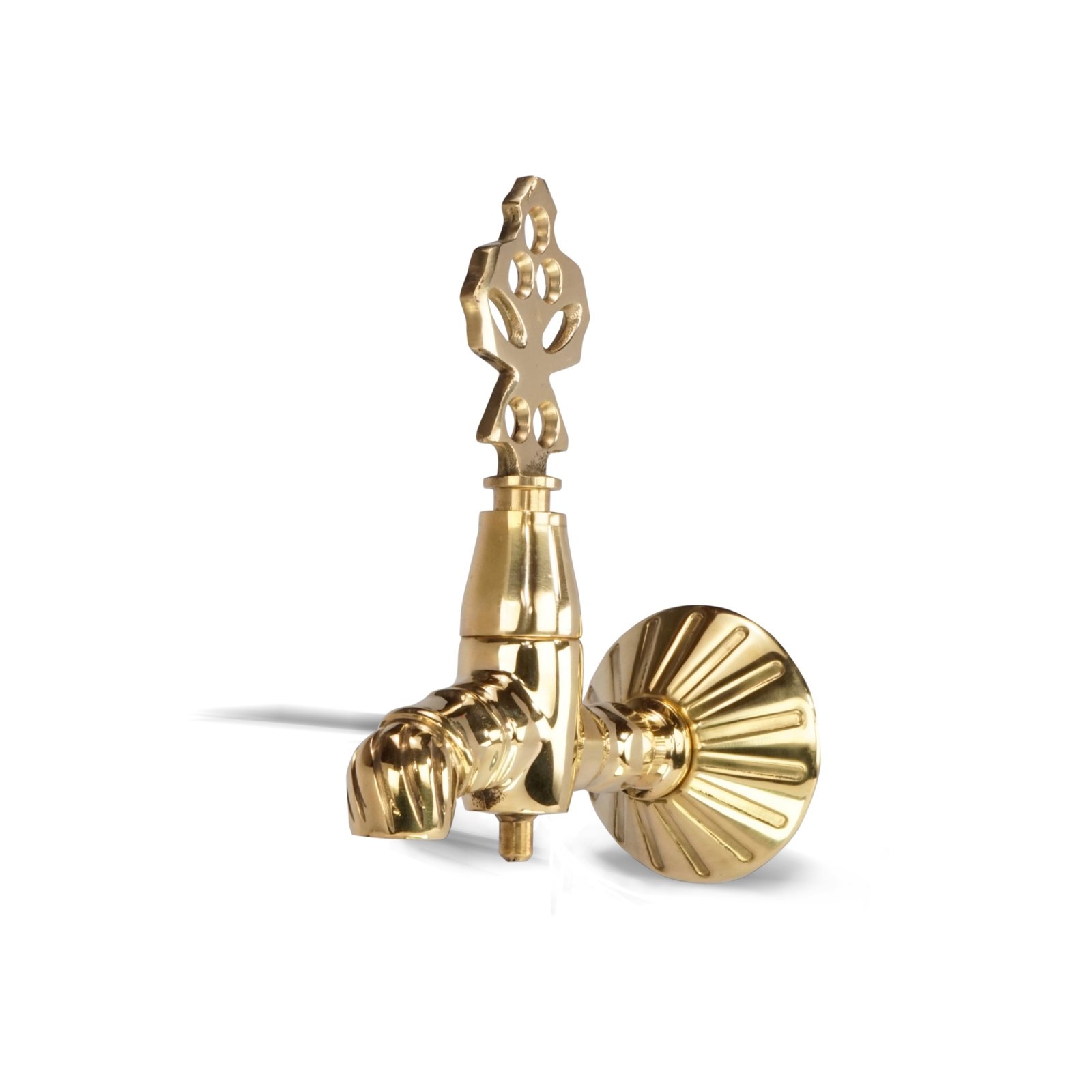Ottoman brass hammam faucet sculptural design – angle view main