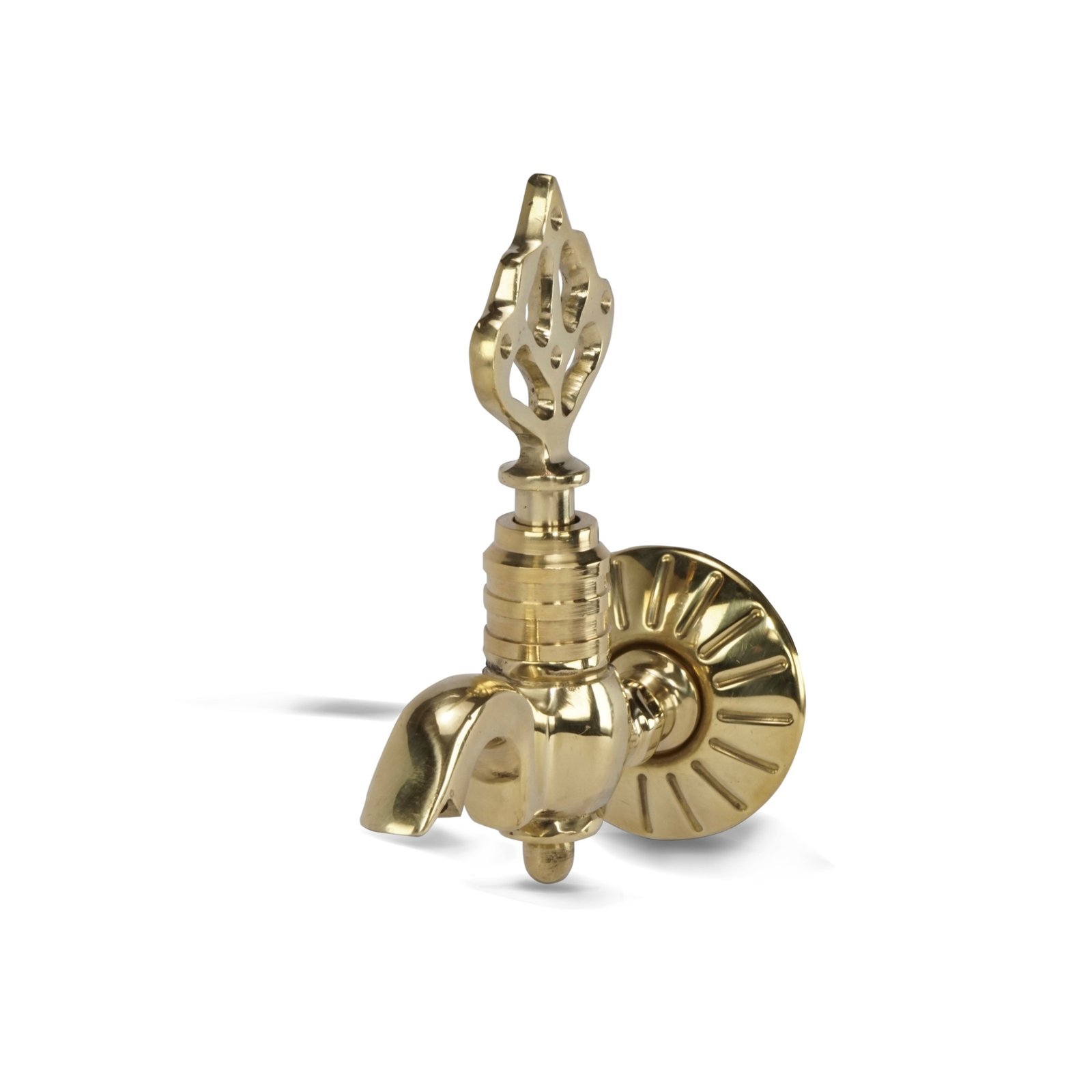 Ottoman brass hammam faucet elegant curved design – angle view main