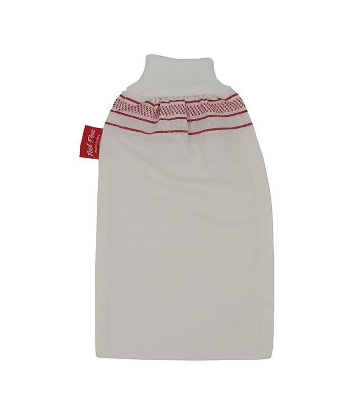 Exfoliating bath glove long medium thickness viscose polyester blend main image