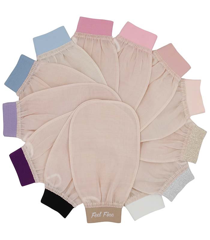 Silk exfoliating mitt 100 raw Turkish cocoon main product image