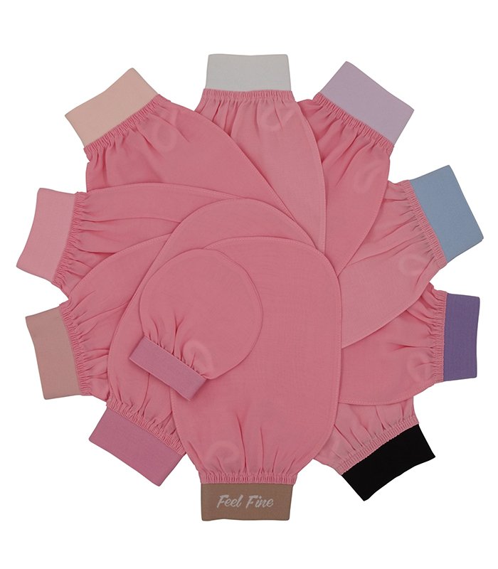 Turkish exfoliating gloves natural plant silk kese candy pink main product image