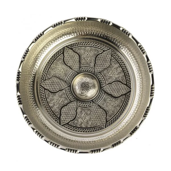 Copper Chrome Plated Hammam Bowl Six-Pointed Star HTG067 – Top View Star Pattern Ø20.5cm