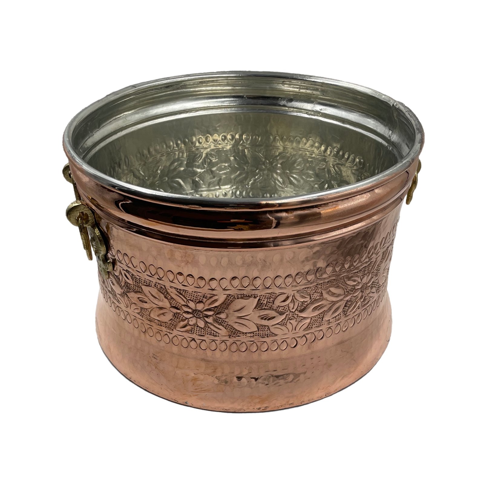 Copper foam bucket KK-020 handmade hammered pattern Turkish hammam bucket 32x21 cm – main view