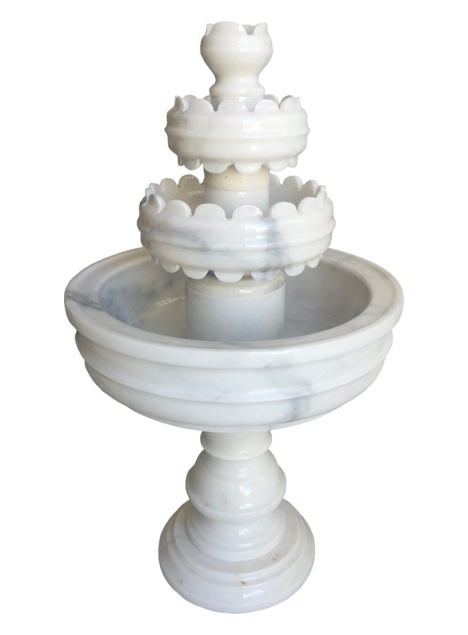 Decorative marble water fountain AFHF-021 — Turkish Marble column pedestal 65×65×150 cm — hotel hammam spa