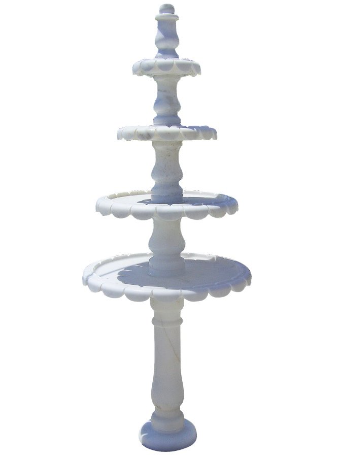 Decorative marble water fountain AFHF-023 — Turkish Marble column pedestal 80×80×180 cm — hotel hammam spa