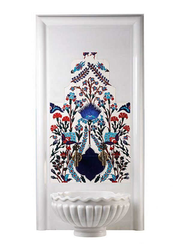 Marble wall panel AFHKU-2200 — Sophisticated handmade ceramic art elements fused with natural stone — 80×180 cm — hotel hammam spa