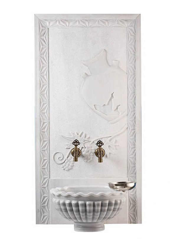 Marble wall panel AFHKU-778 — CNC-precision combined with handmade artisan elements — 80×180 cm — hotel hammam spa