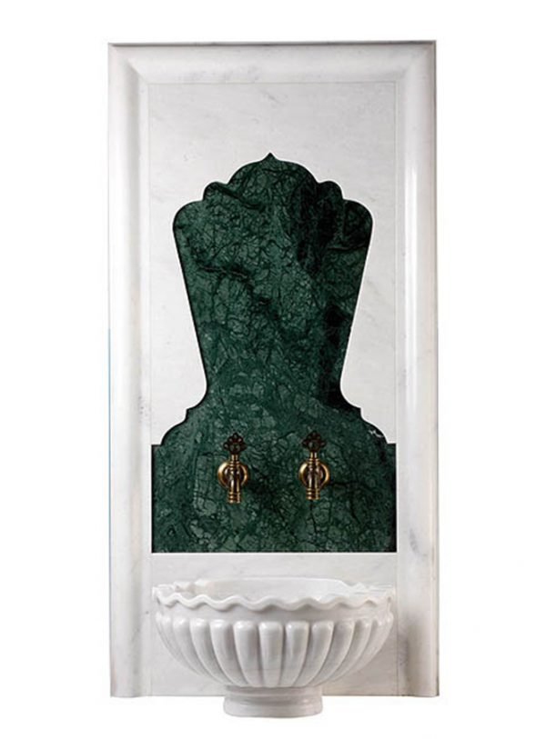 Marble wall panel AFHKU-889 — CNC masterpiece design panel with fully customizable stone selection — 80×180 cm — hotel hammam spa