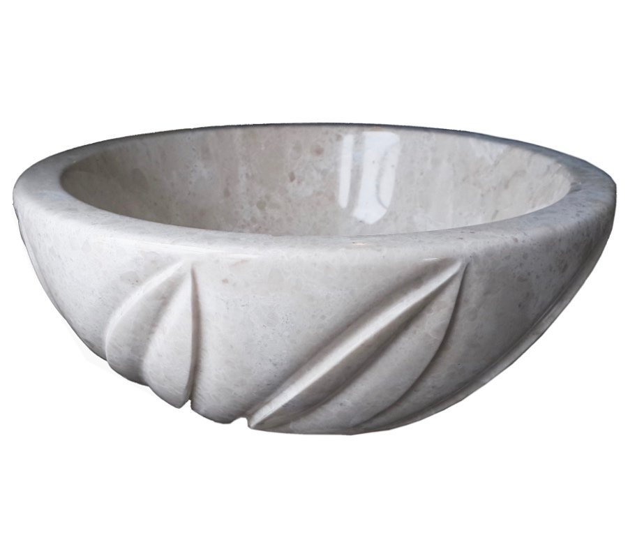 Handmade marble washbasin AFHL-02 — Square Vessel Sink — Turkish marble 42×42×15 cm