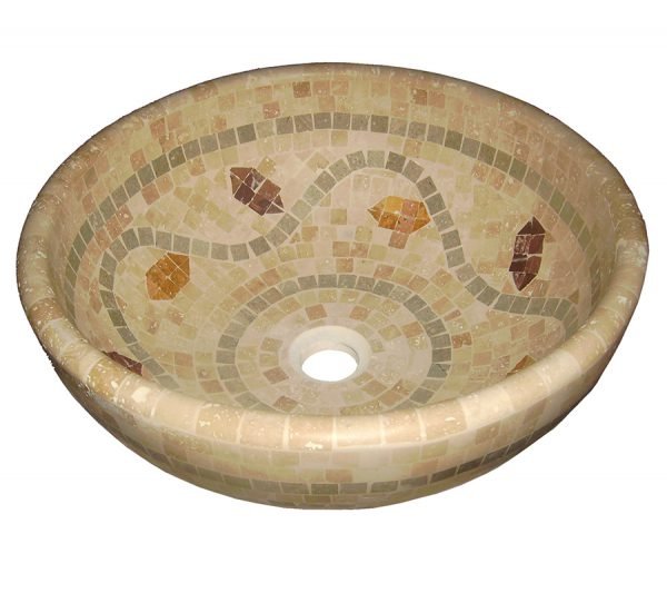 Handmade marble washbasin AFHL-54 — Square Vessel Sink — Turkish marble 42×42×15 cm