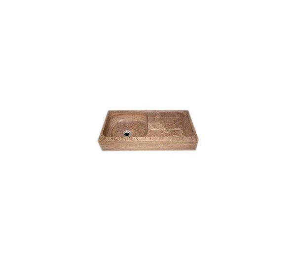 Handmade marble washbasin AFHL-61 — Rectangular Trough Sink — Turkish marble 42×90×15 cm