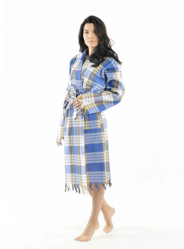 Turkish Peshtemal Bathrobe PLB001 Blue